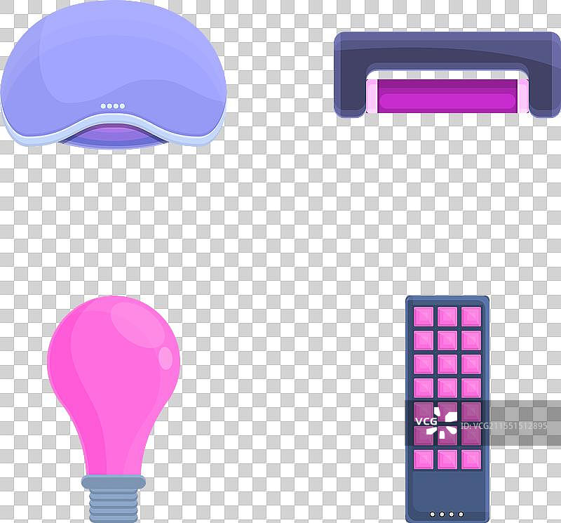 卡通紫外线灯图标集发光灯具图片素材