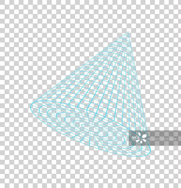 赛博朋克 3D 网格锥体图片素材