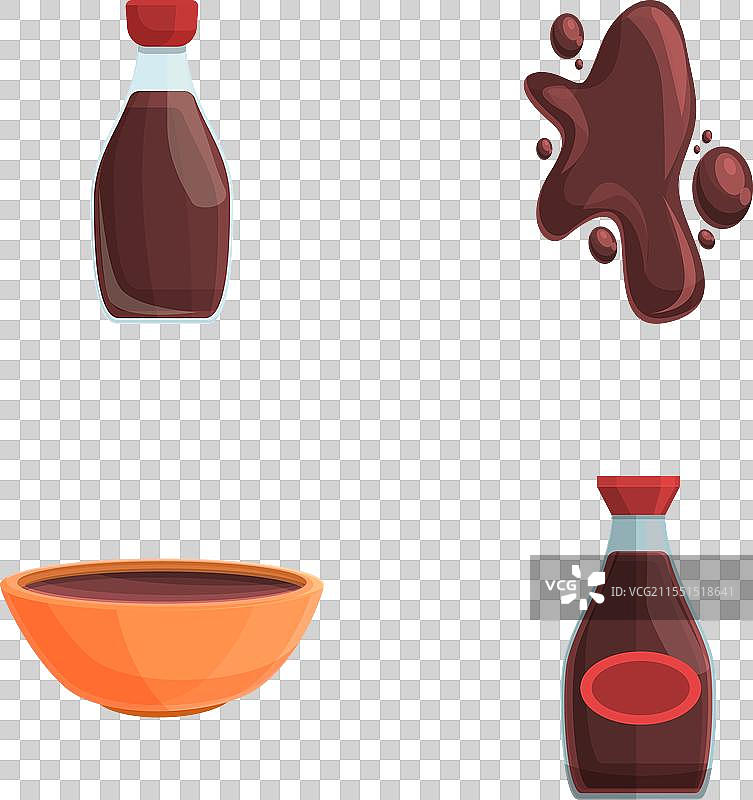 酱油图标集 卡通酱油瓶图片素材