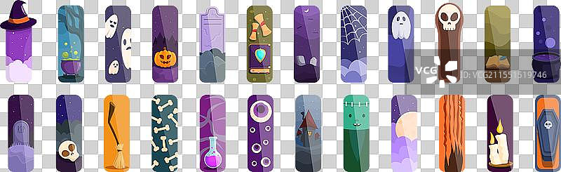 万圣节书签图标集 卡通扫帚图片素材