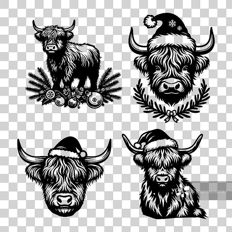 高地牛圣诞SVG套件图片素材