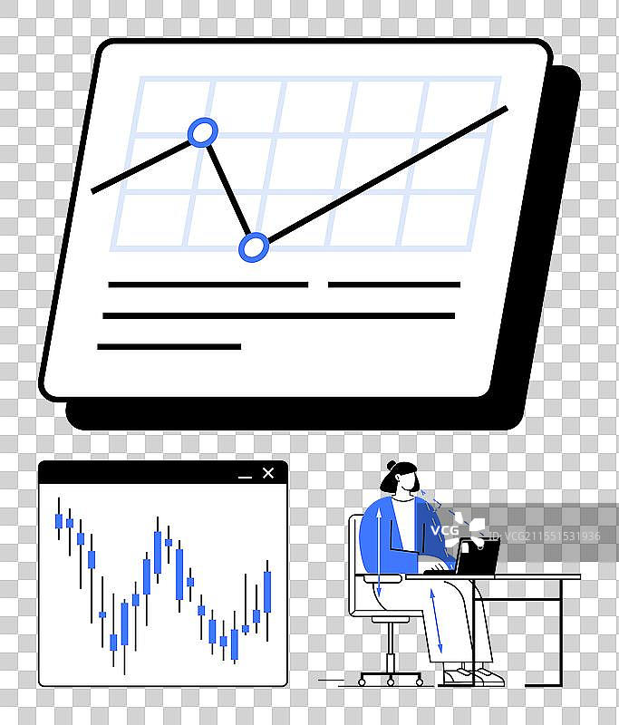 商界人士正在分析财务图表图片素材