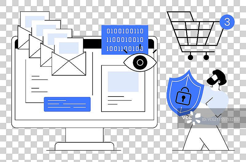 电子商务中的网络安全：保护电子邮件数据图片素材