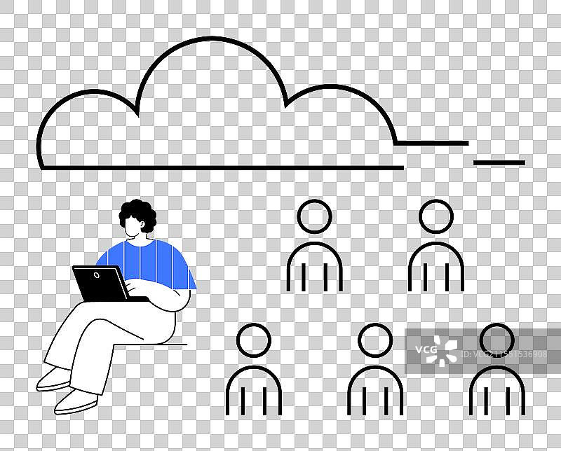 云端代表的远程工作协作图片素材