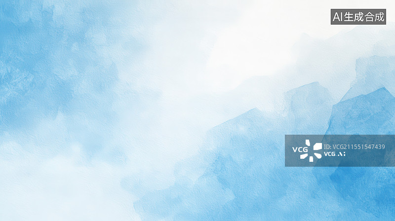 【AI数字艺术】梦幻般的蓝色水彩背景图片素材