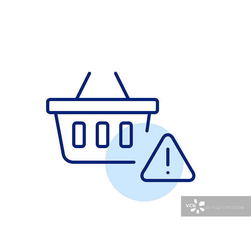 购物篮和危险警报有害物品图片素材