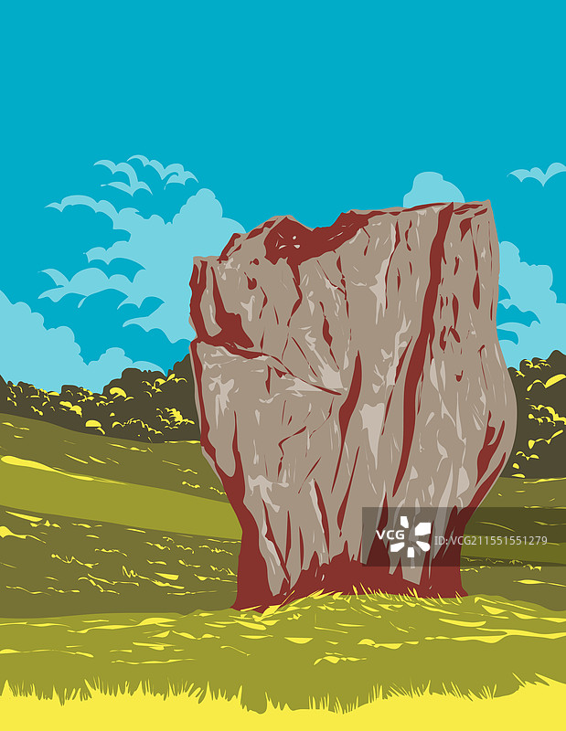 阿夫伯里的西北区域的石圈图片素材