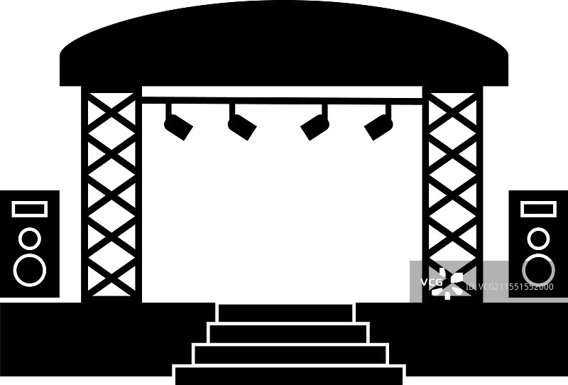 户外音乐会舞台图标 音乐会舞台标志图片素材
