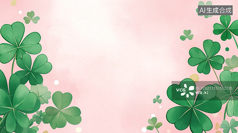 【AI数字艺术】水彩三叶草背景图片素材