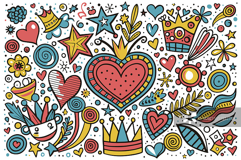 色彩丰富的手绘图图片素材