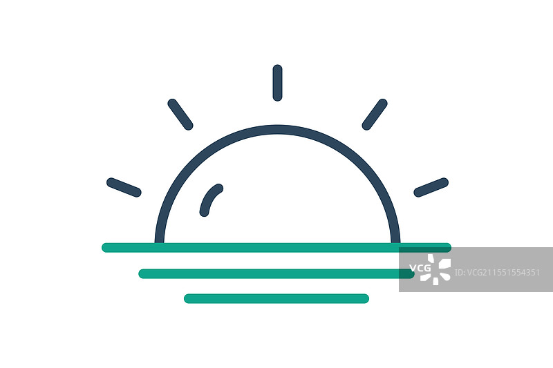 日出图标 线条图标 风格图标 与时间相关图片素材