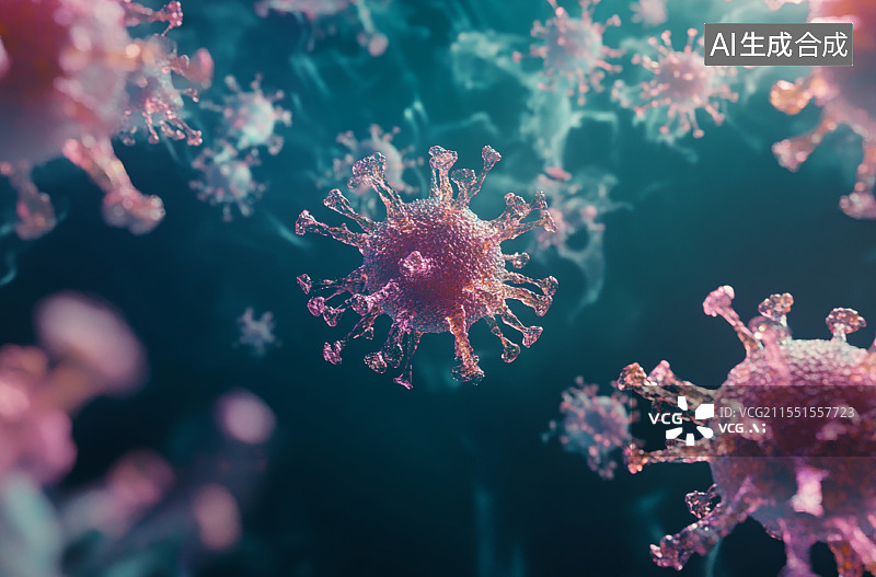 【AI数字艺术】癌细胞病变和扩散图片素材