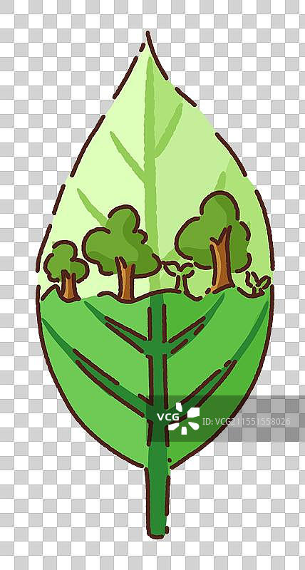 植树节环保树叶绿化元素图片素材