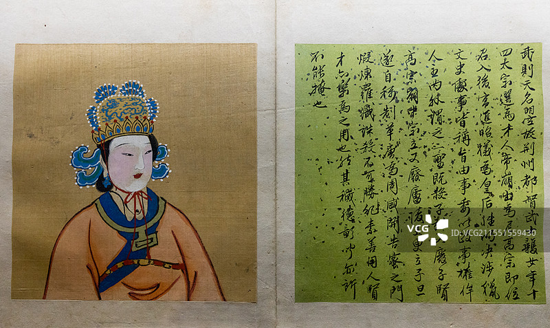 明代文物肖像画武则天像图片素材
