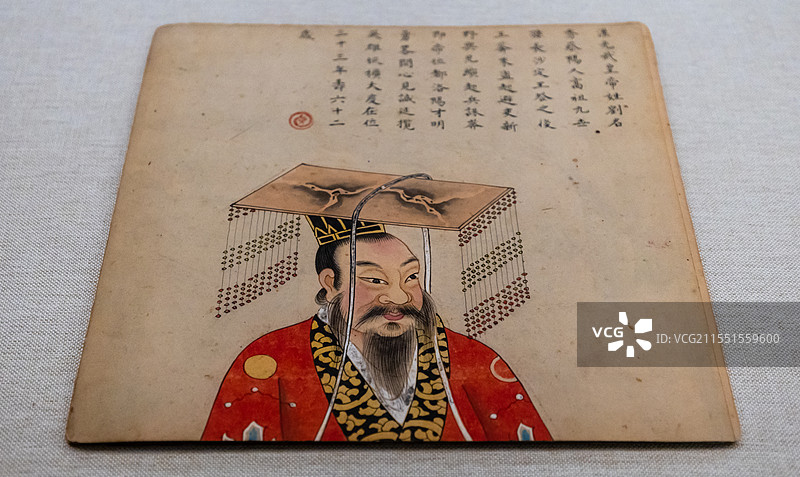 清代绘画作品文物展品彩绘历代名人画像折页组图图片素材