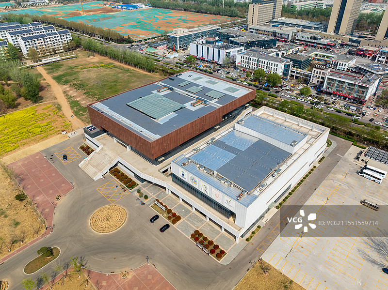 齐鲁工业大学山东省科学院艺体教学中心航拍图片素材