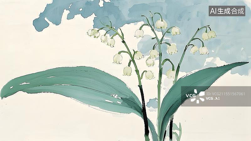 【AI数字艺术】水墨画背景居右图片素材