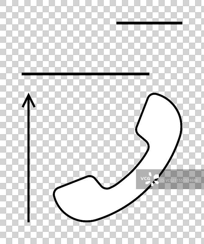 极简风格的手机符号，带有表示方向的箭头图片素材