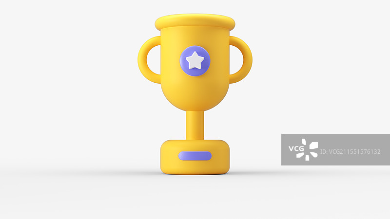 卡通奖杯的胜利喜悦图片素材