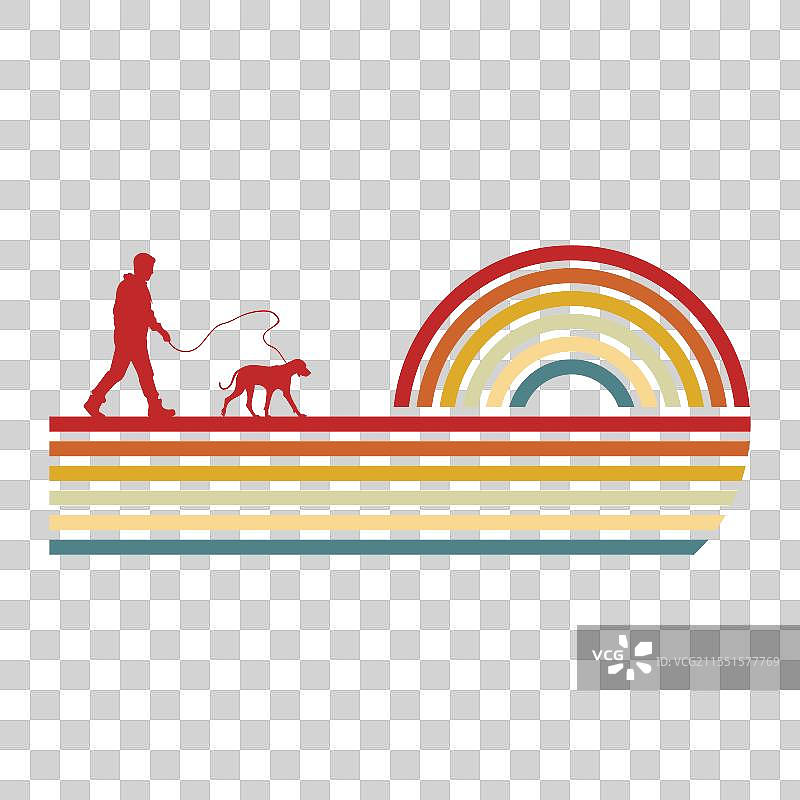 罗德西亚背脊犬与复古日落图片素材