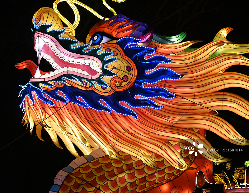 淄博玉黛湖花灯龙的形象图片素材
