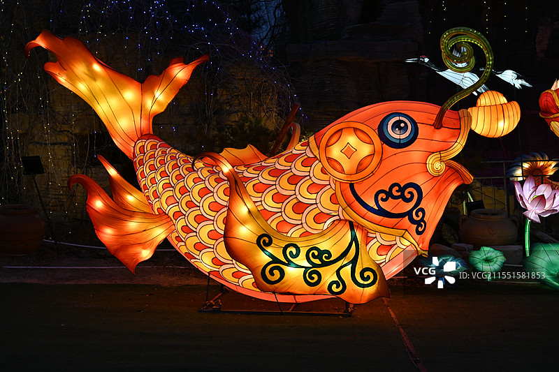 淄博玉黛湖花灯动物形象图片素材