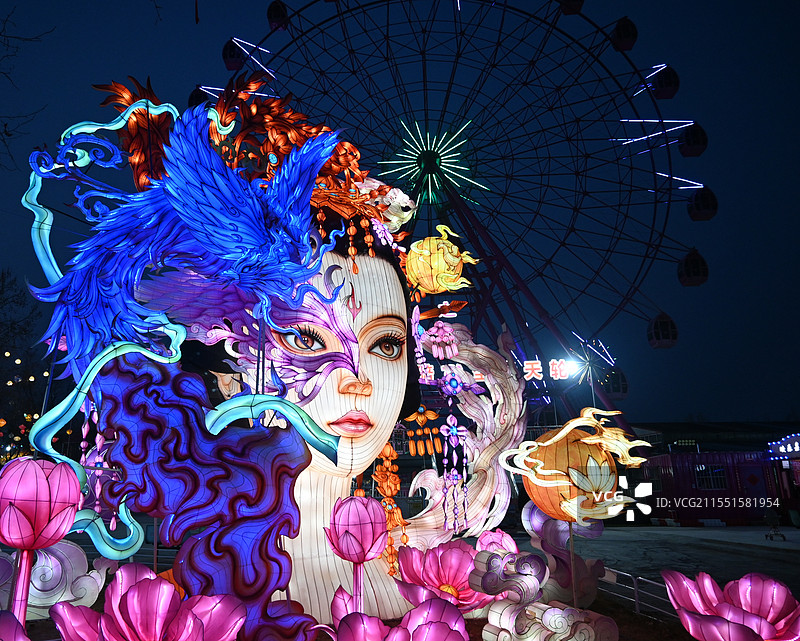 淄博玉黛湖花灯动物形象图片素材