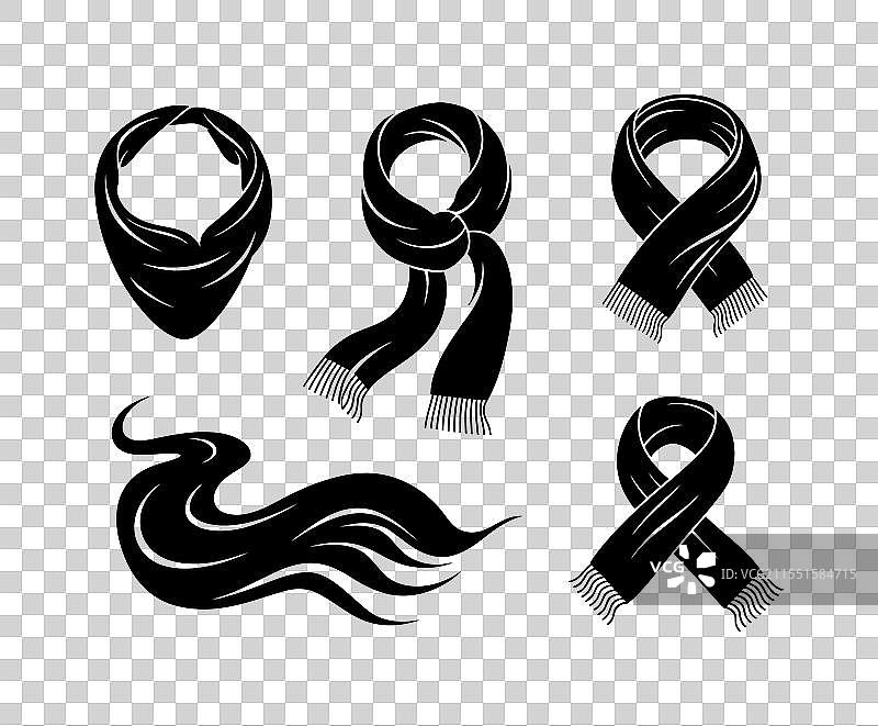 简单的围巾剪影设计图片素材