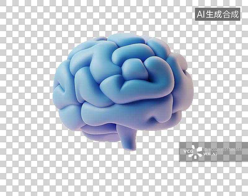 【AI数字艺术】3D粘土大脑脑部元素图片素材