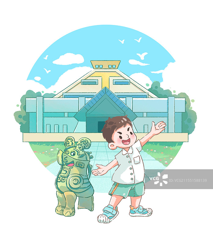 青少年研学插画图片素材