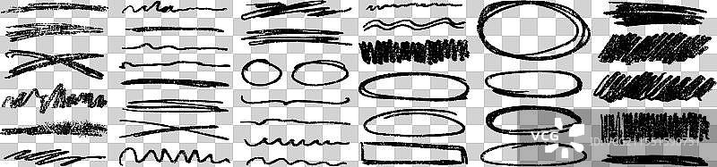 炭笔涂鸦条纹和粗体删除线图片素材