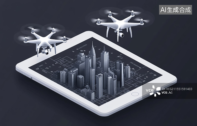【AI数字艺术】无人机和智能的遥控操作图片素材