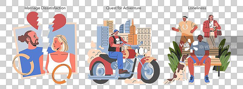 中年危机的男人平面图图片素材