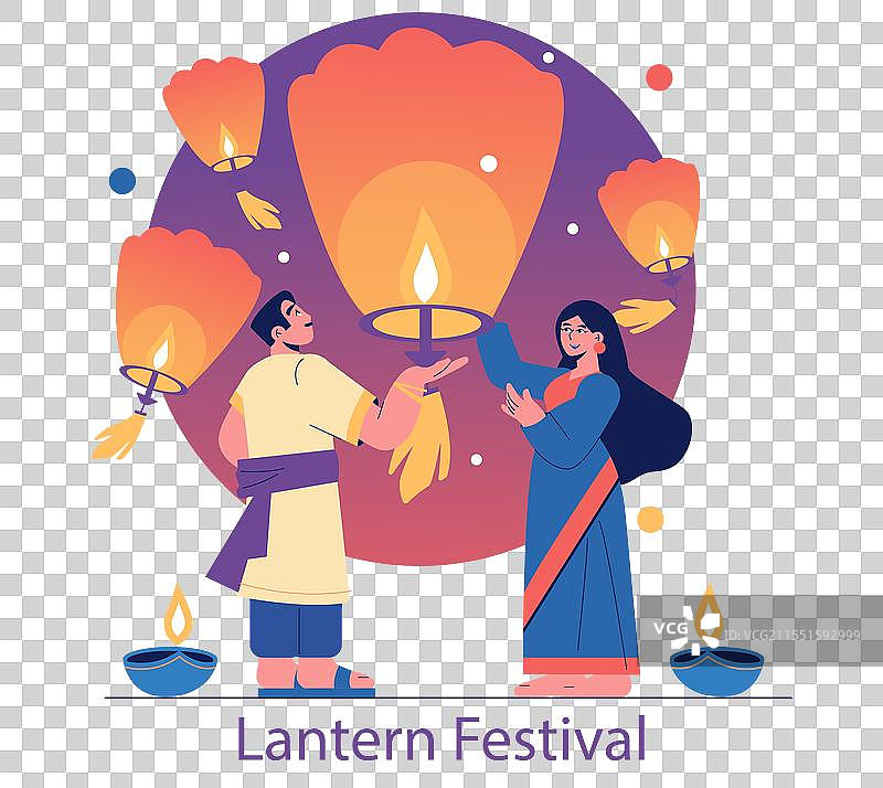 排灯节的平面设计图片素材