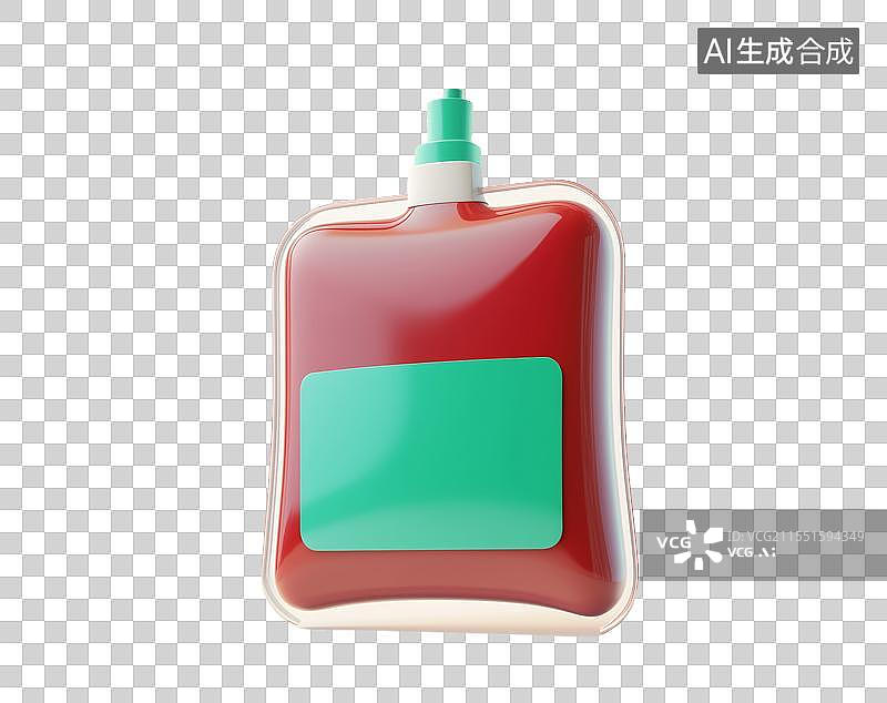 【AI数字艺术】3D粘土血浆献血输血血袋元素图片素材