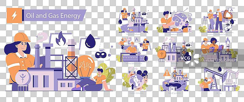 石油和天然气能源平面图图片素材