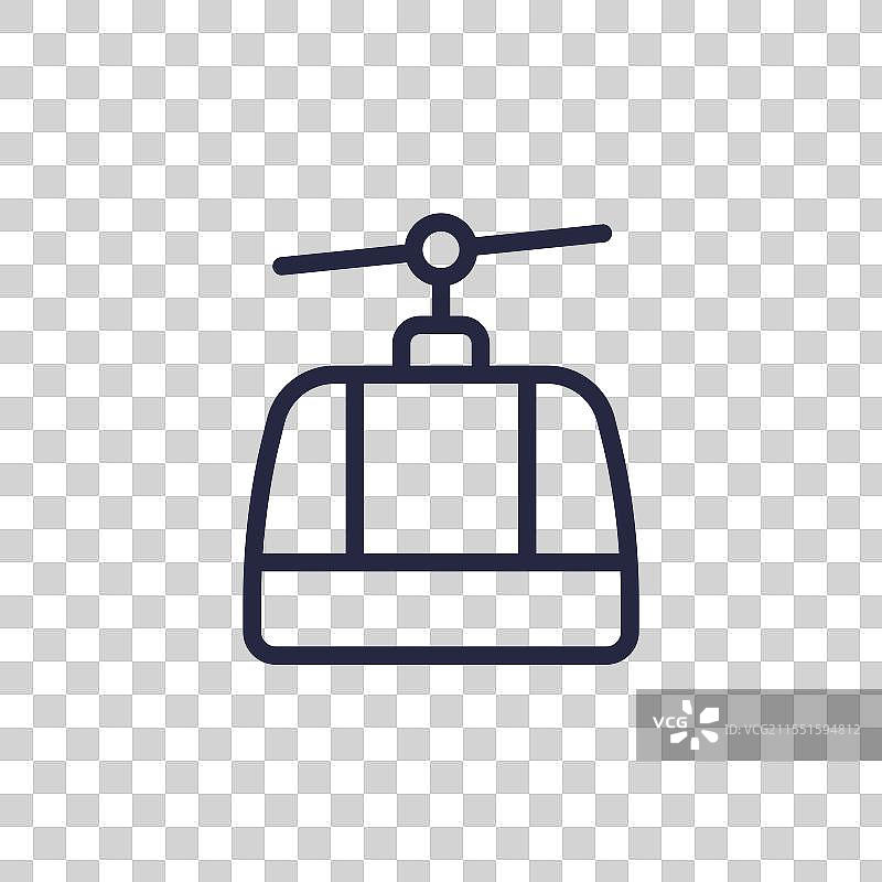 白色背景上的缆车线路图标图片素材