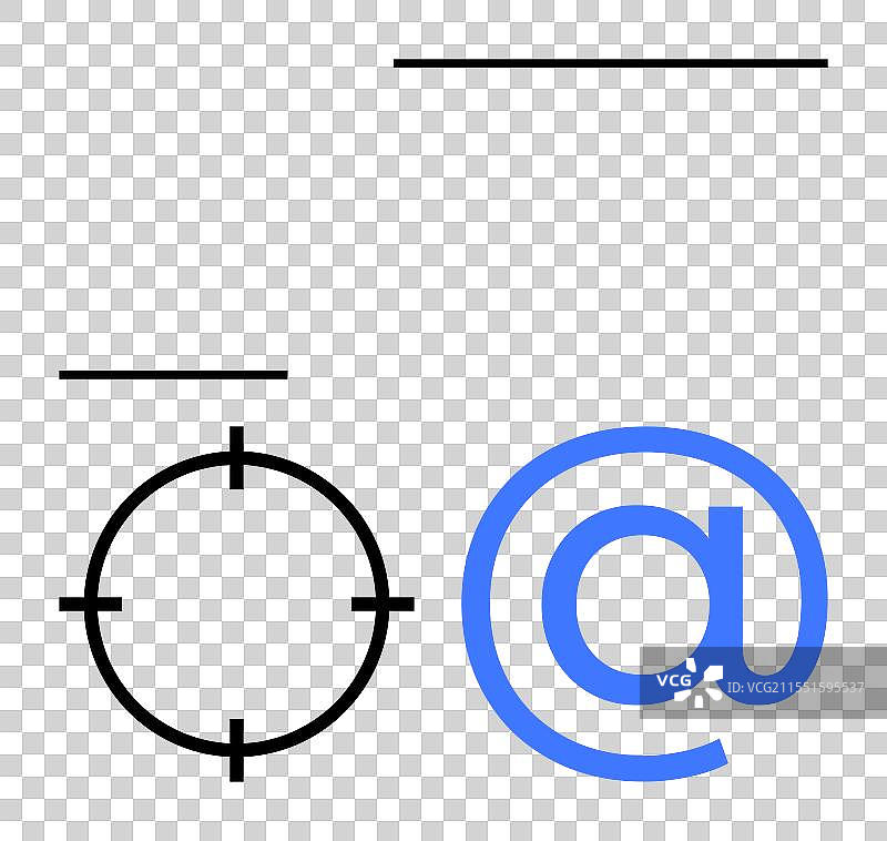 带有目标图标和水平线的电子邮件符号图片素材
