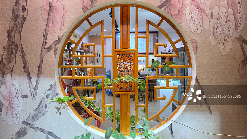 现代中式窗阁图片素材