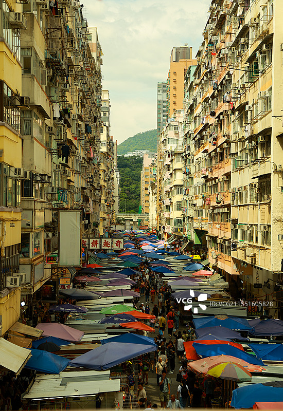 喜迎中国75周年的香港街头图片素材