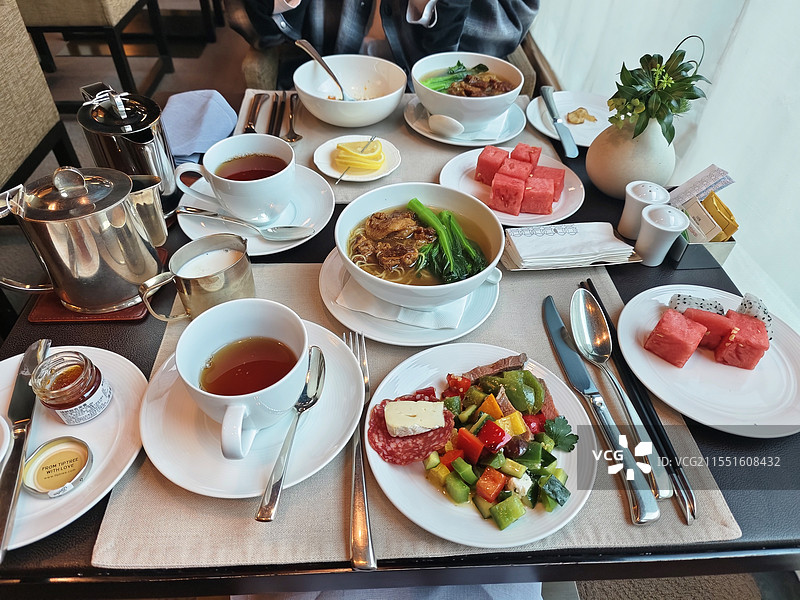 广州文华东方酒店东方会行政酒廊早餐图片素材