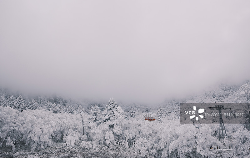 雅安喇叭河雪景图片素材