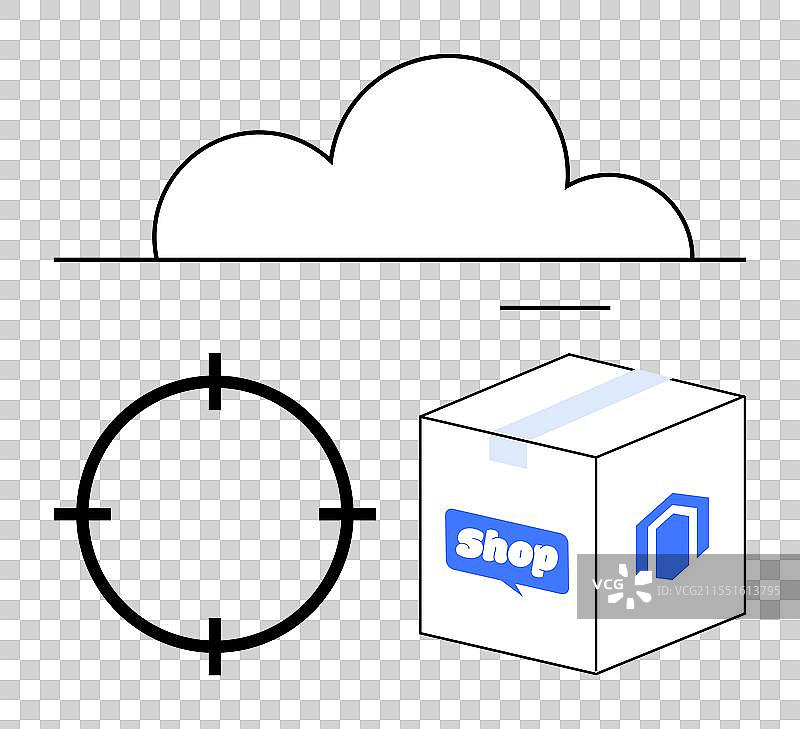 云存储在线购物包裹递送图片素材