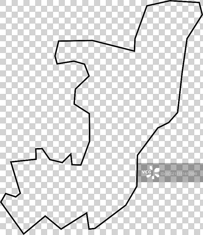 刚果共和国国家地图（细线版）图片素材