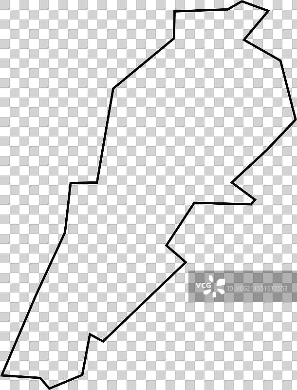 黎巴嫩国家地图细线轮廓图标图片素材