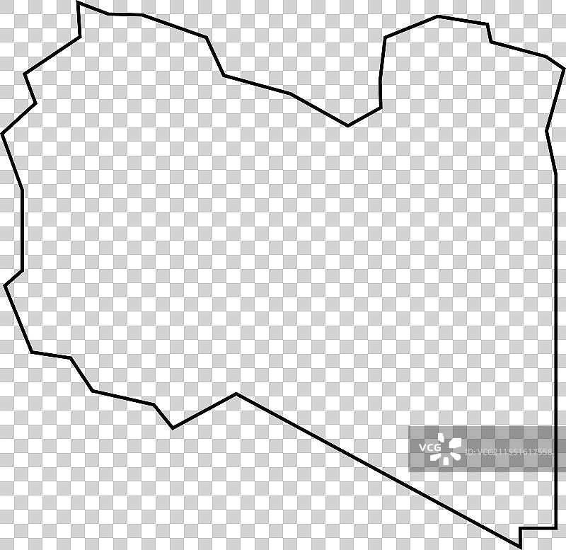 利比亚国家地图细线轮廓图标图片素材