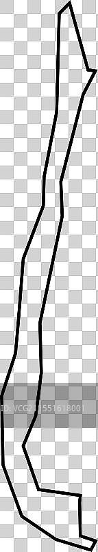 智利国家地图细线轮廓图标图片素材