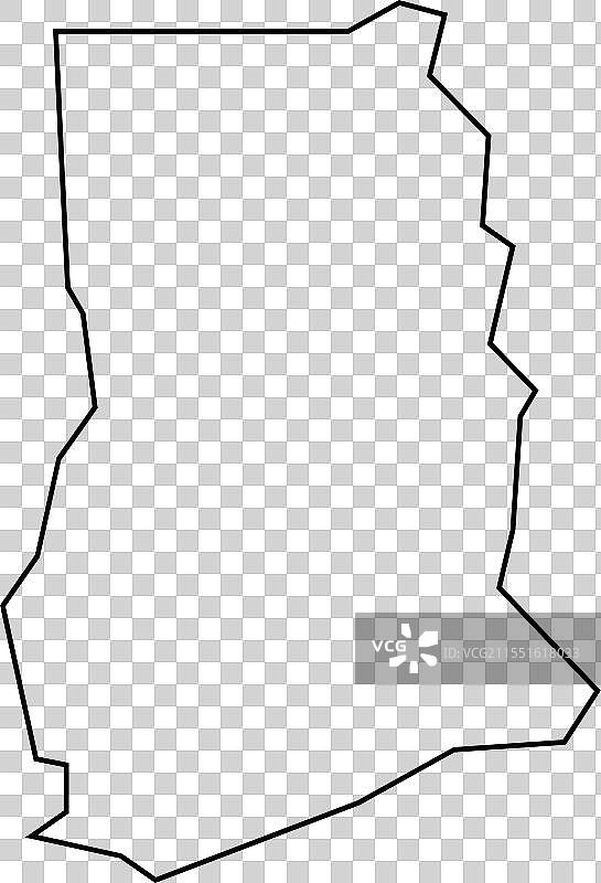 加纳国家地图细线轮廓图标图片素材