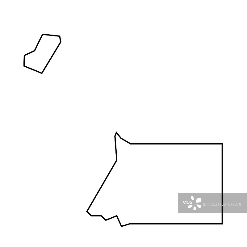 赤道几内亚国家地图细线轮廓图片素材