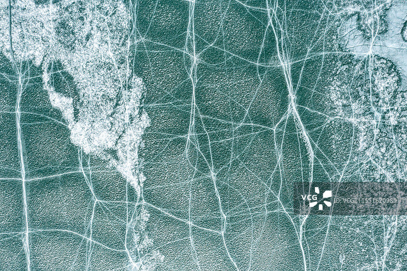 航拍官厅水库冰面图片素材